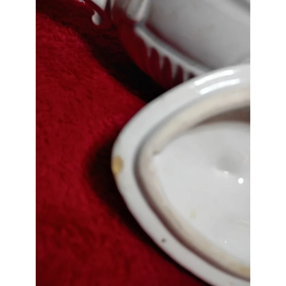 Vintage Ceramic Gravy Boat with Lid Vegetable Harvest Corn Carrot Radish White